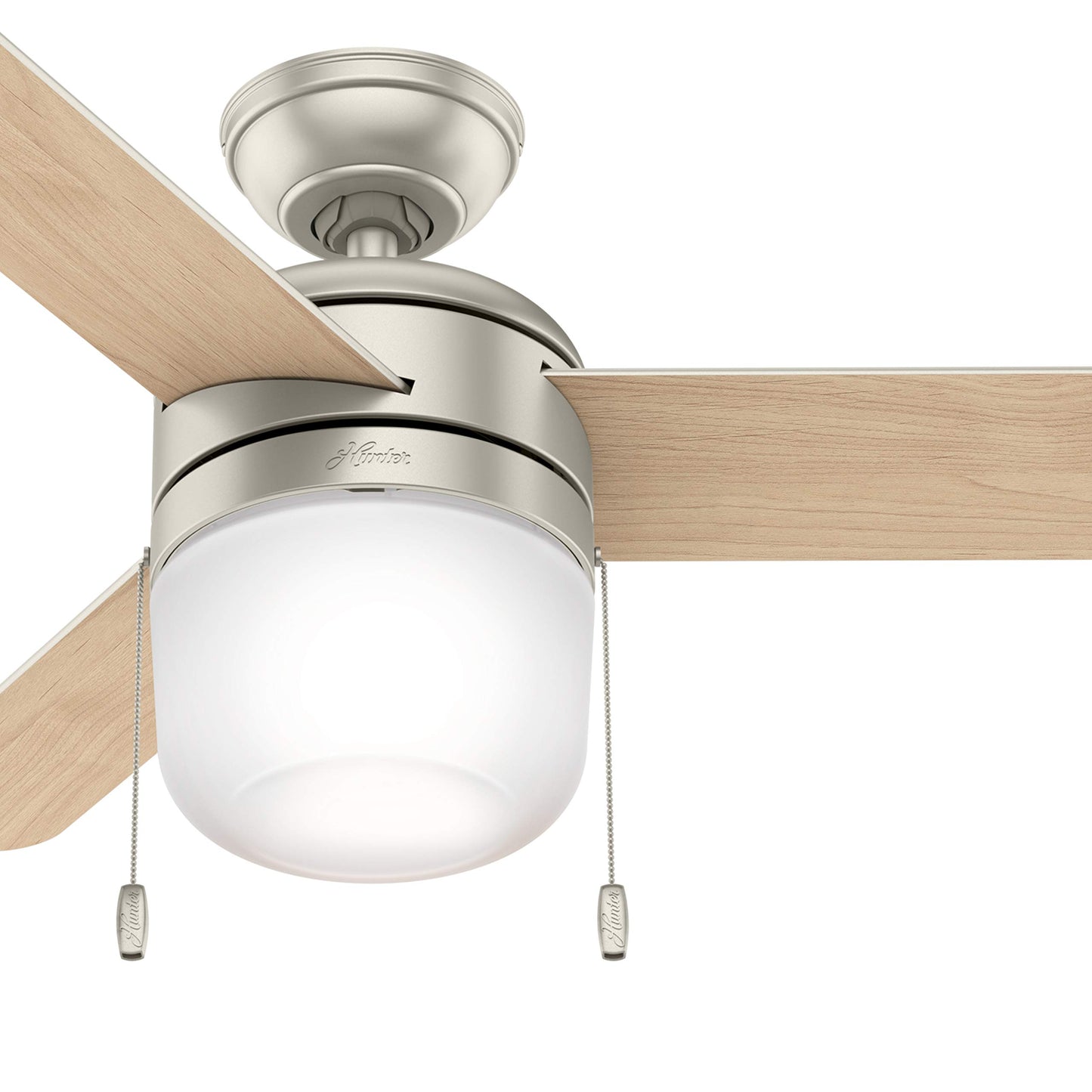 Hunter Fan 42 inch Contemporary Matte Nickel Indoor Ceiling Fan with Light Kit (Renewed)