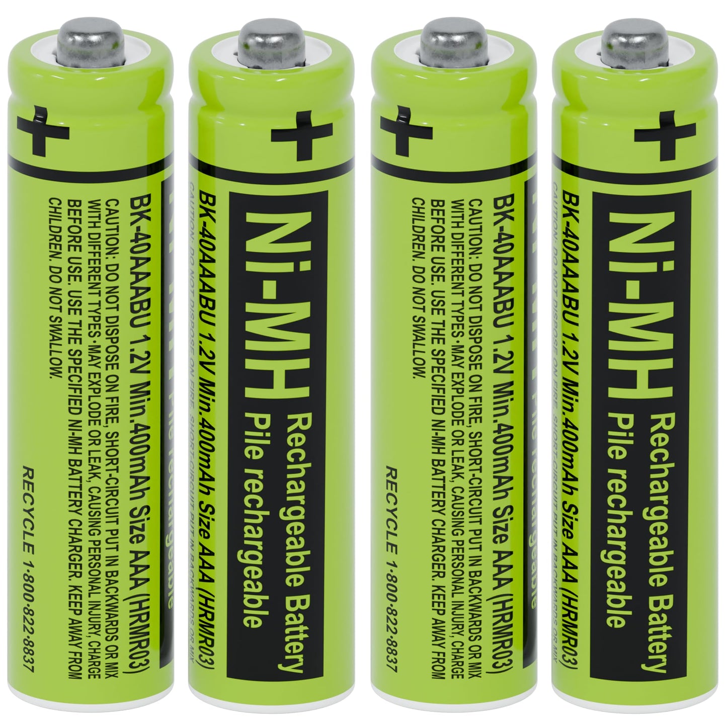 RocketBus 4 BK-40AAABU 1.2V 400mAh Ni-MH Rechargeable Battery Packs for Panasonic Cordless Phone System BK40AAABU