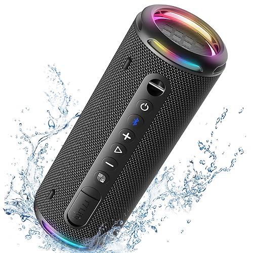Tronsmart T7 Lite 24W Portable Bluetooth Speaker, Enhanced Bass, Rainbow Light Show, 24H Playtime, IPX7 Waterproof, Wireless Stereo Pairing, Bluetooth