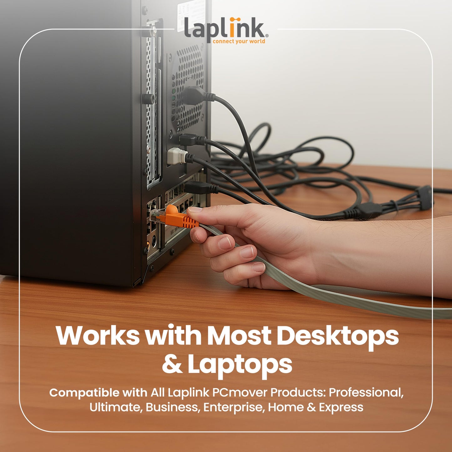 LAPLINK - Ethernet Cable High Speed Data Transfer - Transfer Cable for PCmover Migration Software (not Included) - Efficient Data Transfer