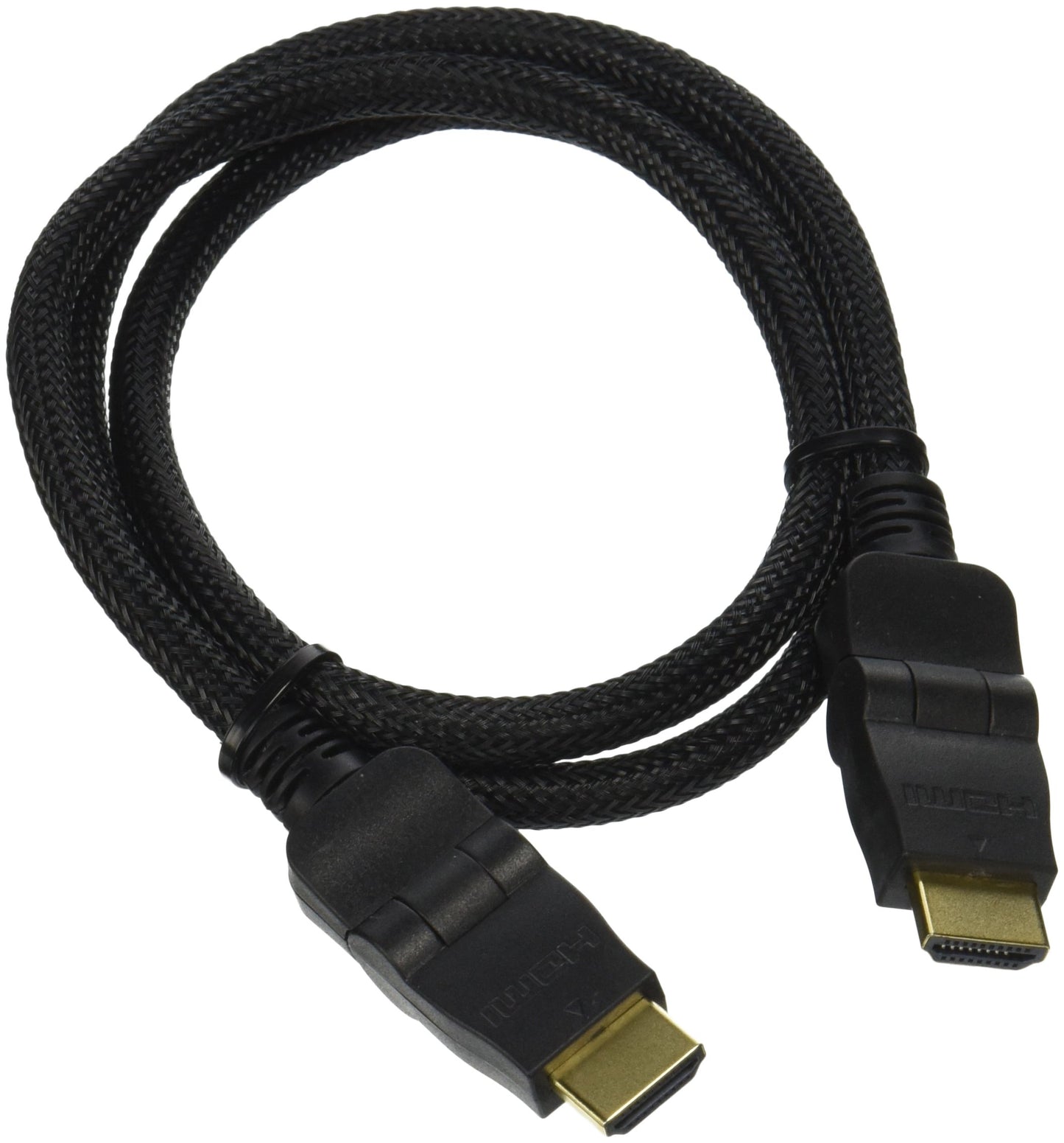 Pyle PHDMRT3 Horizontal Swivel HDMI Cable with Heavy Duty Fiber Shielding (3 feet, Black)