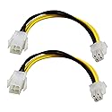 zdyCGTime(2-Pack) 4-Pin Molex M/F SATA Cable ATX 12V Power Supply 4-Pin CPU Male to Female CPU Motherboard Power SATA Extension Cable(20CM/8 Inch)