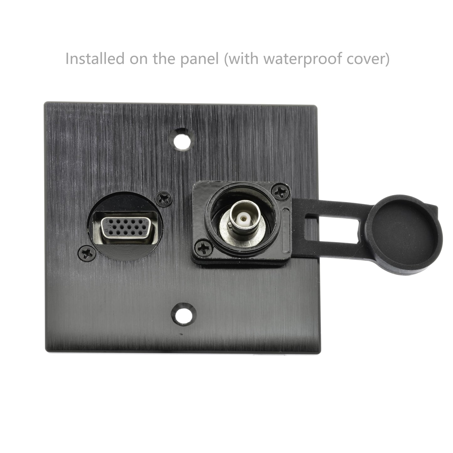 YiKaiEn 75 Ohm BNC D-Type Panel Mount Connector - SDI Compatible, Gold-Plated Coaxial Female-to-Female Adapter with Waterproof Cover for Custom