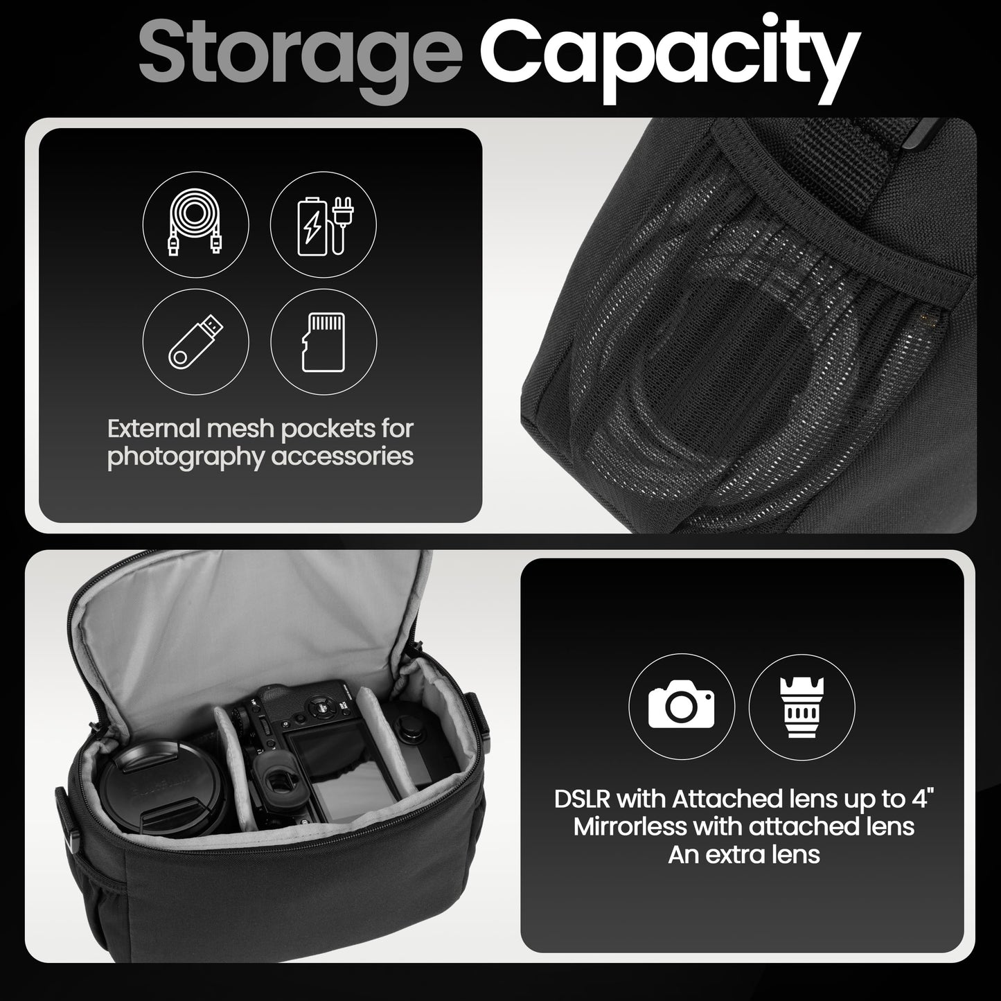 Tamrac Jazz 45 v2.0 Camera Bag for Photographers, Camera Case for Photography Accessories, Shoulder Bag for DSLR and Mirrorless Cameras, Crossbody