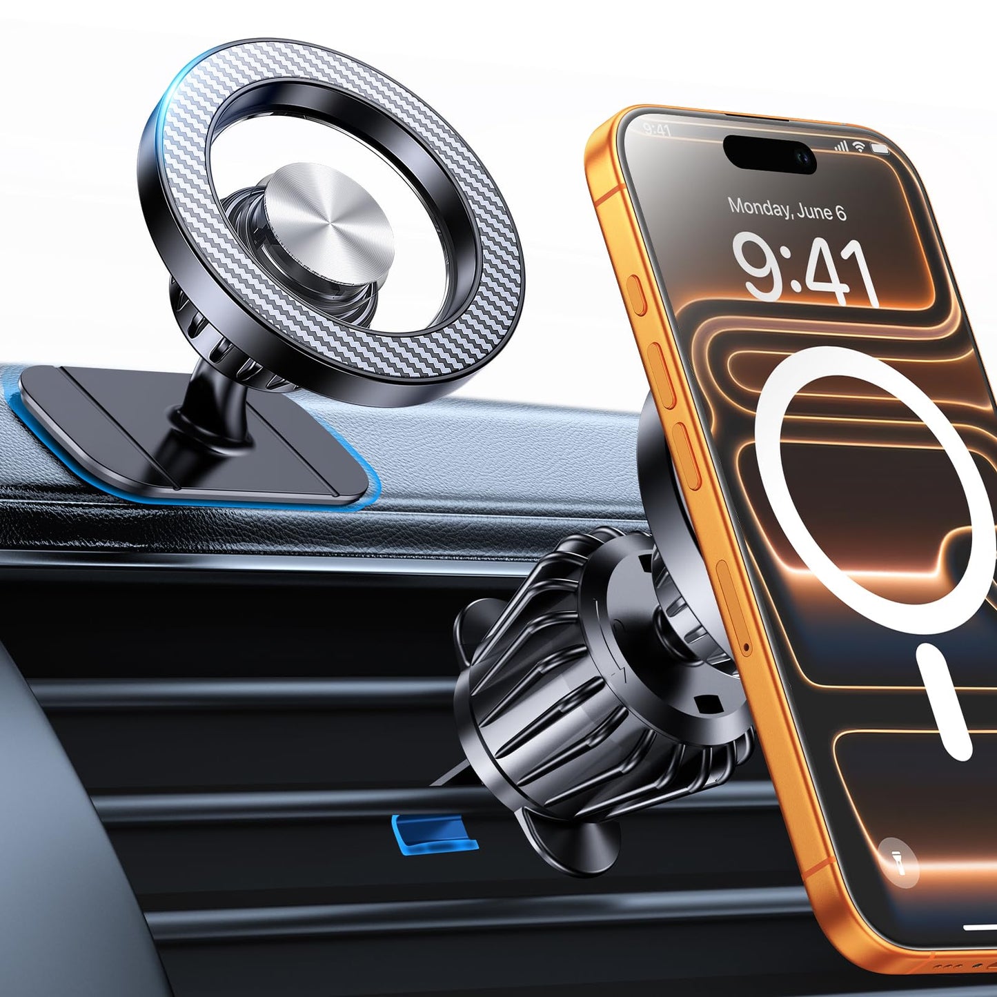 Kaistyle for Magsafe Car Mount?20 Strong Magnets?Magnetic Phone Holder for Car Phone Holder Mount Dash Mounted Holders Cell Phone Holders for Your Car