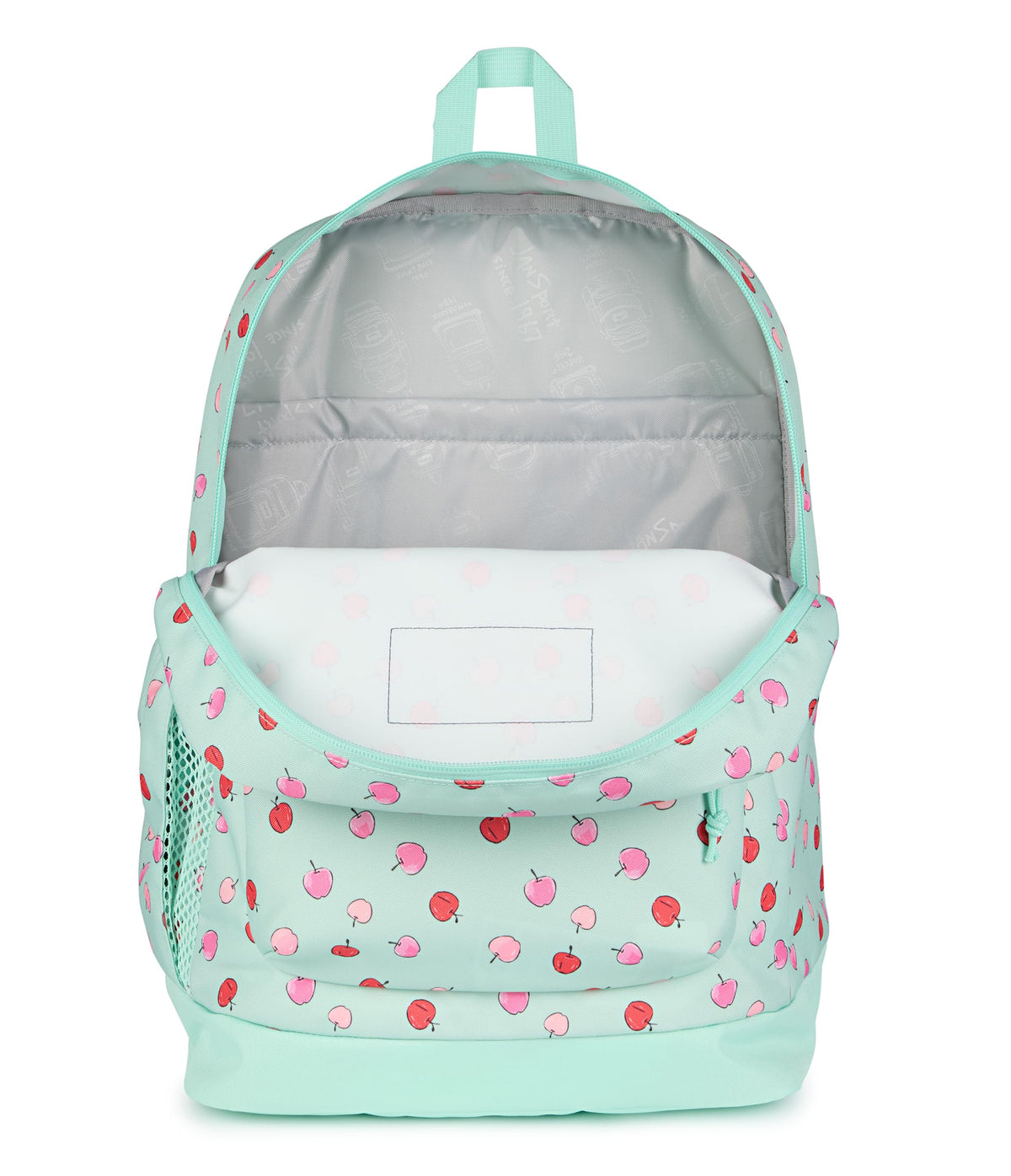 JanSport 26L Cross Town Plus Backpack, Apple Orchard Magic Mint/Pink/Red