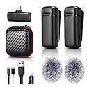 Sunnymark Mini Wireless Lavalier Microphone for iPhone/Android/Laptop, Plug & Play mini Mic with USB C Receiver and Lightning Adapter, Noise Reduction