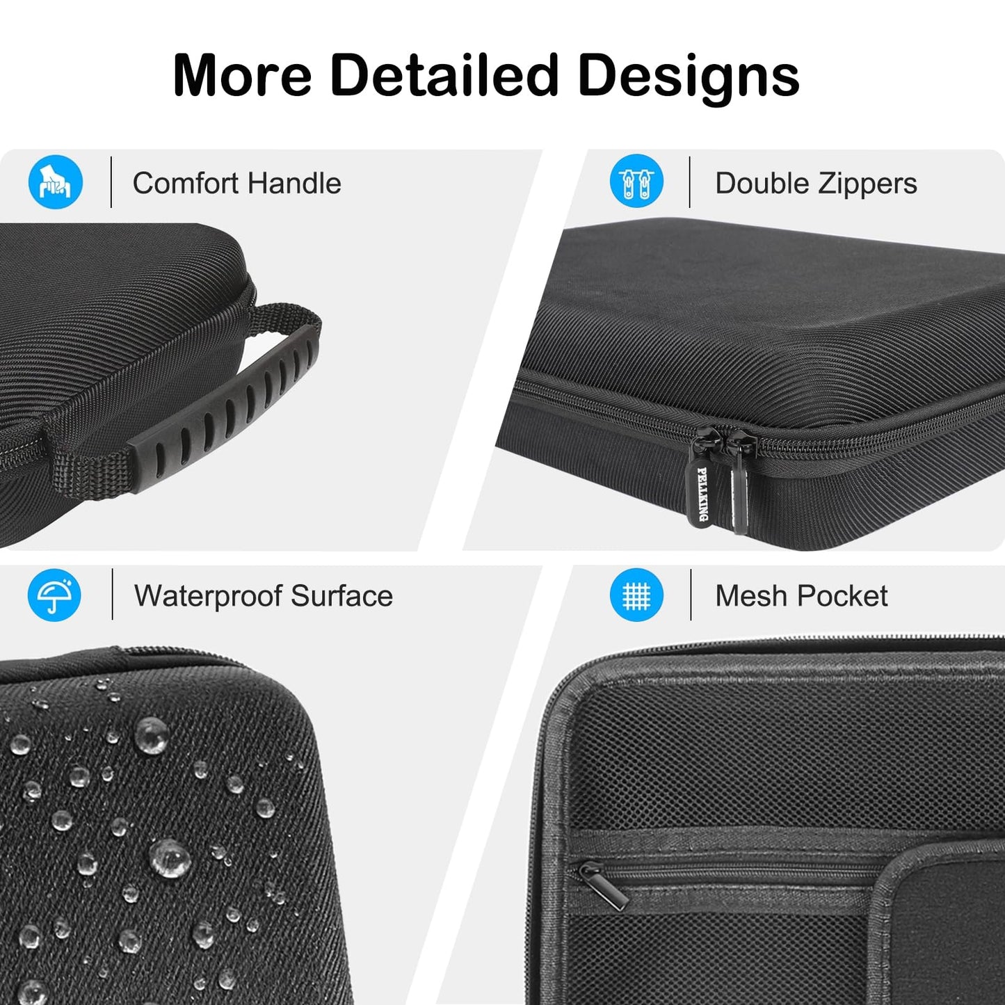 PellKing Carrying Case for Insta360 X4 X5, Large Waterproof Travel Bag Protective Case Organizer for Insta 360 X4 X5 Accessories, for 114cm Selfie