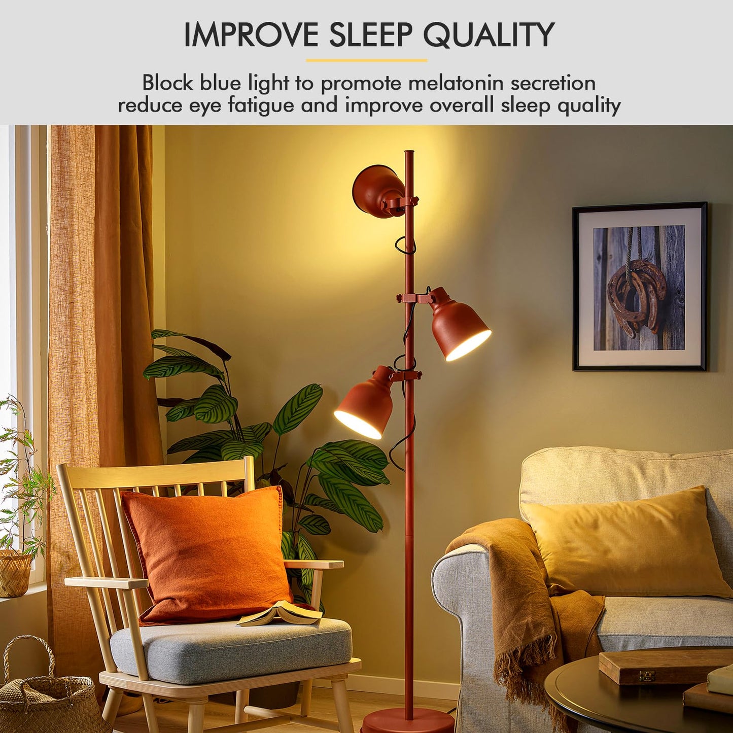 mfxmf Sleep Light Bulb 2 Pack Dimmable A19 9W 1800K Warm Light Bulbs
