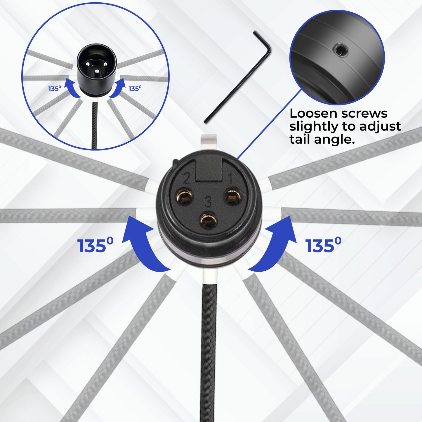 Milestock 4-Pcs Rotatable Low-Profile 3-Pin XLR Female to XLR Male Adjustable-Angle Cable for Mic Sound Devices 302 552 633 688 788T Mixer, Zaxcom