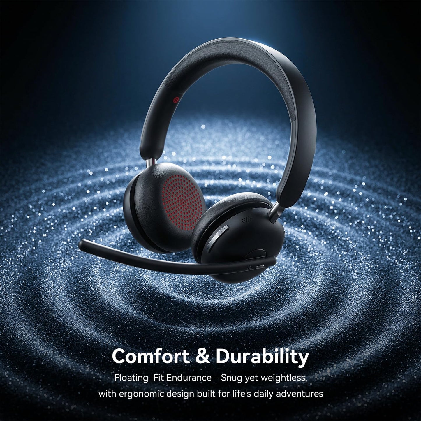 Wireless Headset with Mic for Work, One-Tap Mute & USB Dongle, Bluetooth 5.3 Headset, AI Noise Cancelling Mic, Wireless Headphones with Mic & 65H