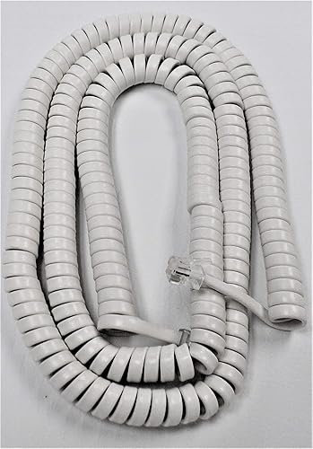 DIY-BizPhones 5 Pack of White 25 Ft Handset Cords Compatible with Panasonic Phone KX T7200 T7400 DT300 DT500 NT500 Series T7431 T7433 T7625 T7630