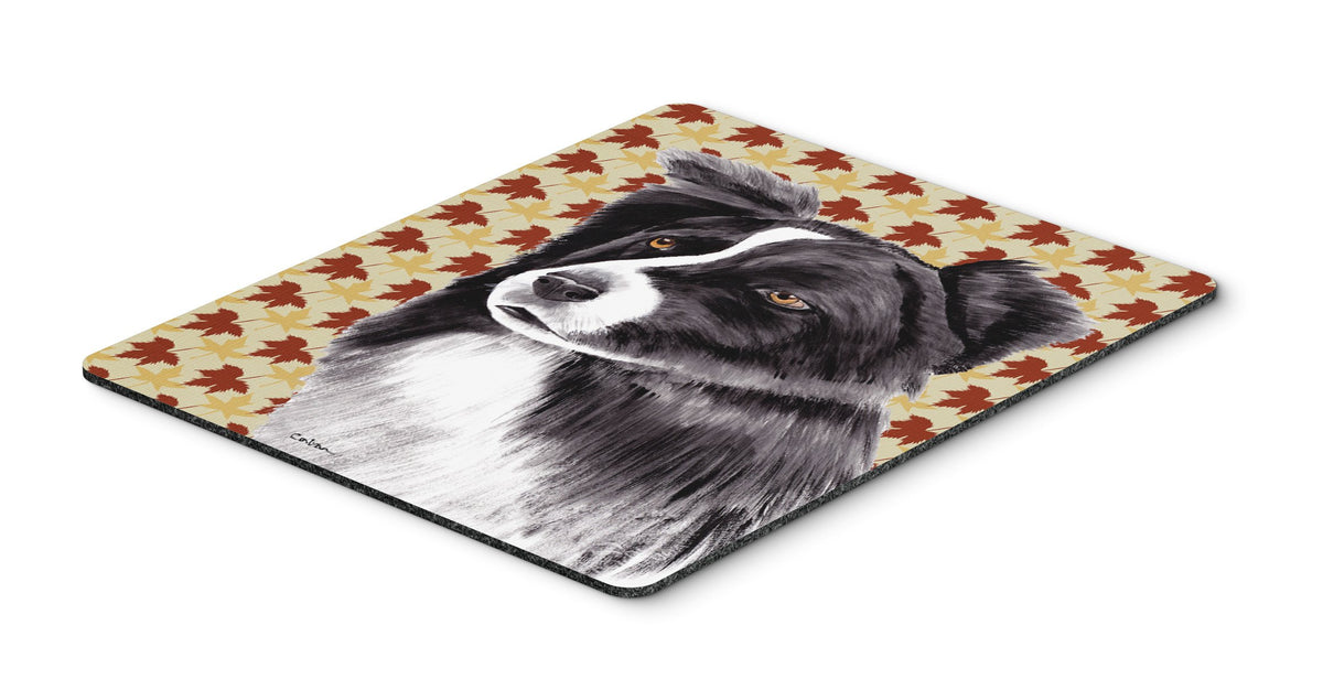 Caroline's Treasures SC9207MP Border Collie Fall Leaves Portrait Mouse Pad, Hot Pad or Trivet for Home Office Gaming Working Computers Laptop Mouse