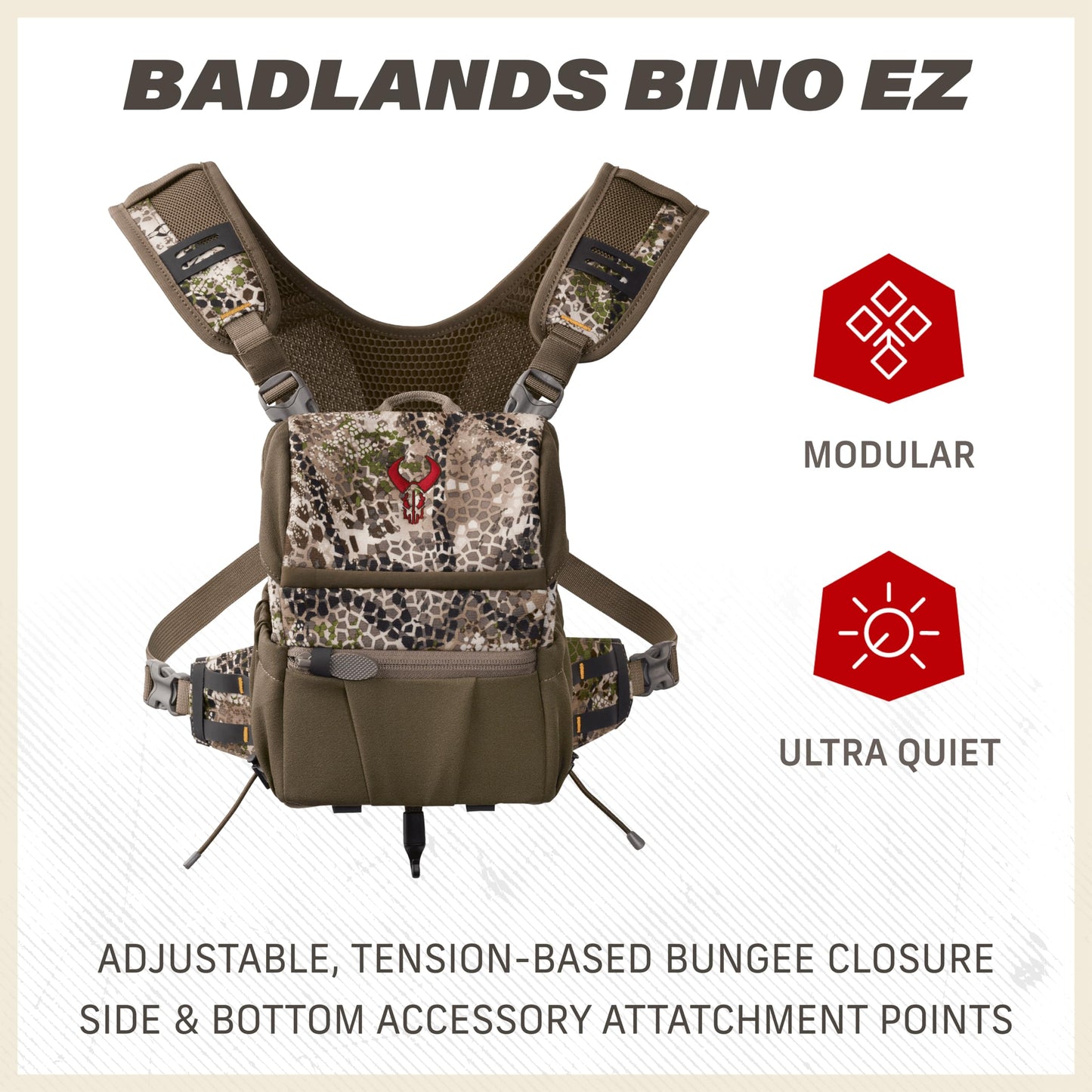 Badlands Bino EZ - Modular Binocular Harness System for Optimal Performance and Durability, Approach GT, Medium