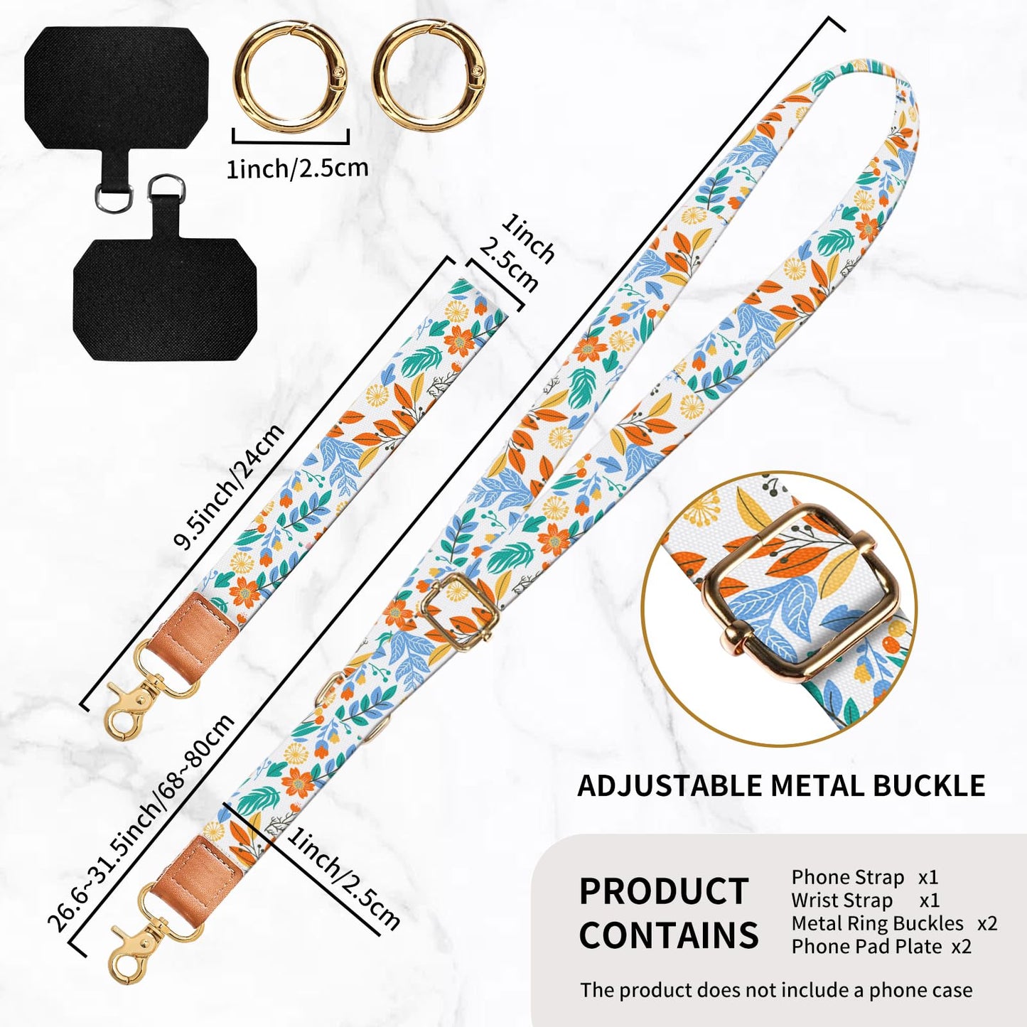 DARUIXZ Phone Lanyard Crossbody Wrist Strap, Universal Adjustable Neck Strap for Phone Case Keys ID Badges, Phone Accessories Travel Essential