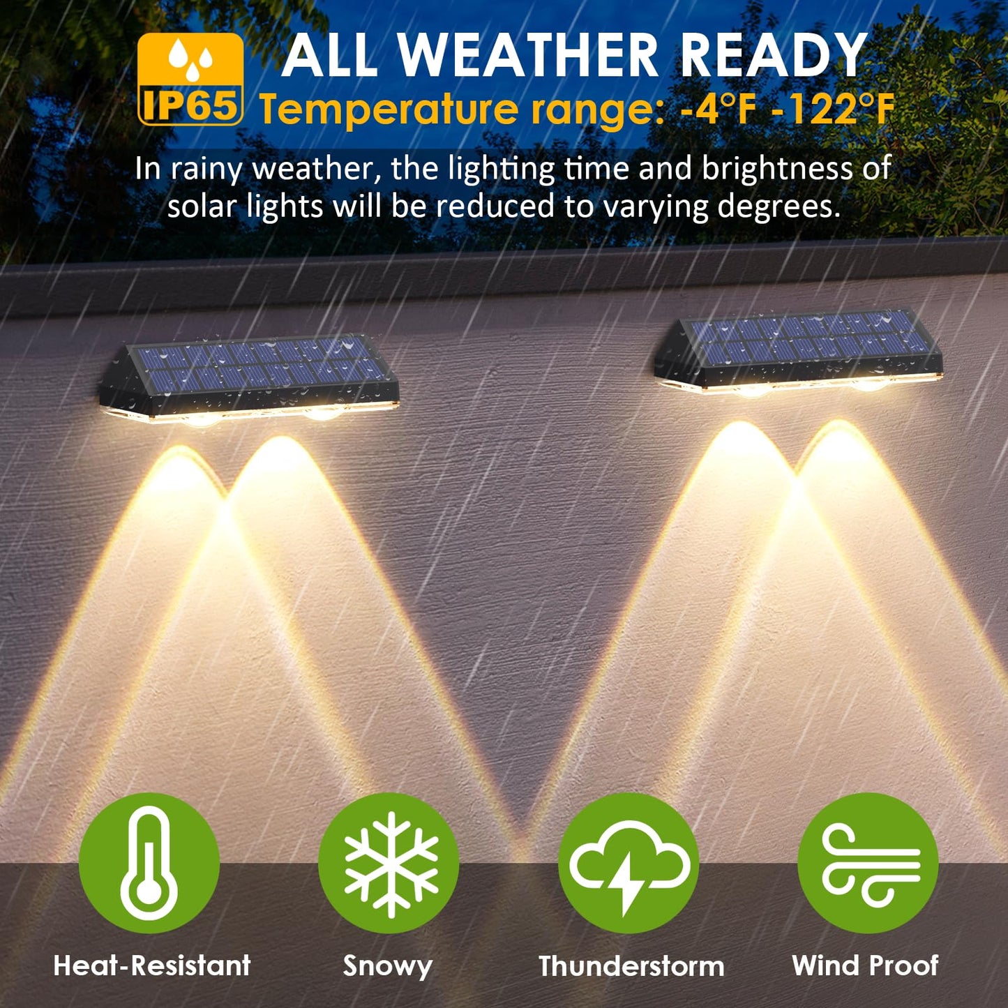 Solar Fence Lights Outdoor - 2700/4000/6000K 3 Mode, 8 Pack Solar Fence Lights Outdoor Waterproof LED, Fence Light Solar Powered for Outside