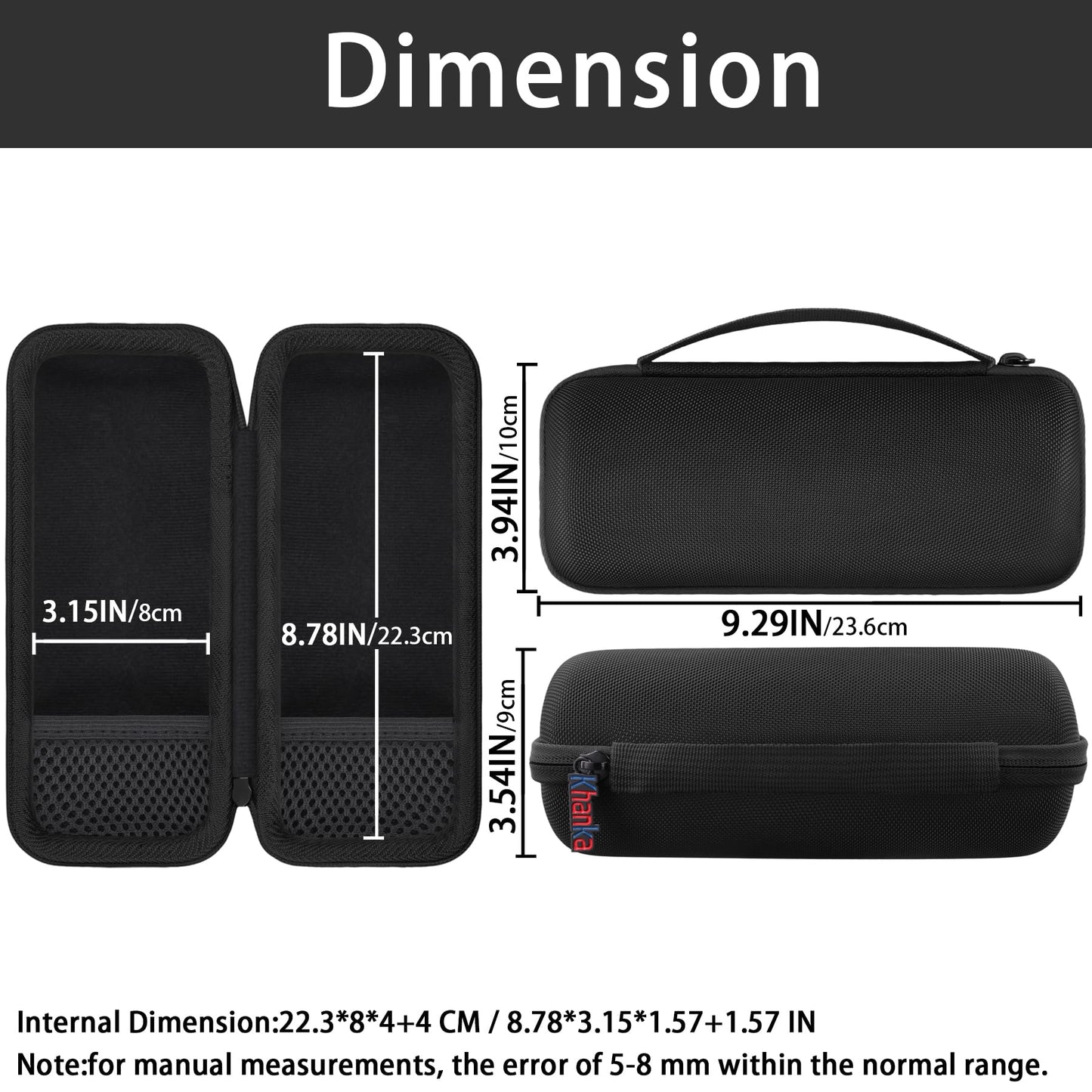 khanka Hard Travel Case for Ortizan Portable Bluetooth Speaker, IPX7 Waterproof Wireless Speaker, Case Only (Black)