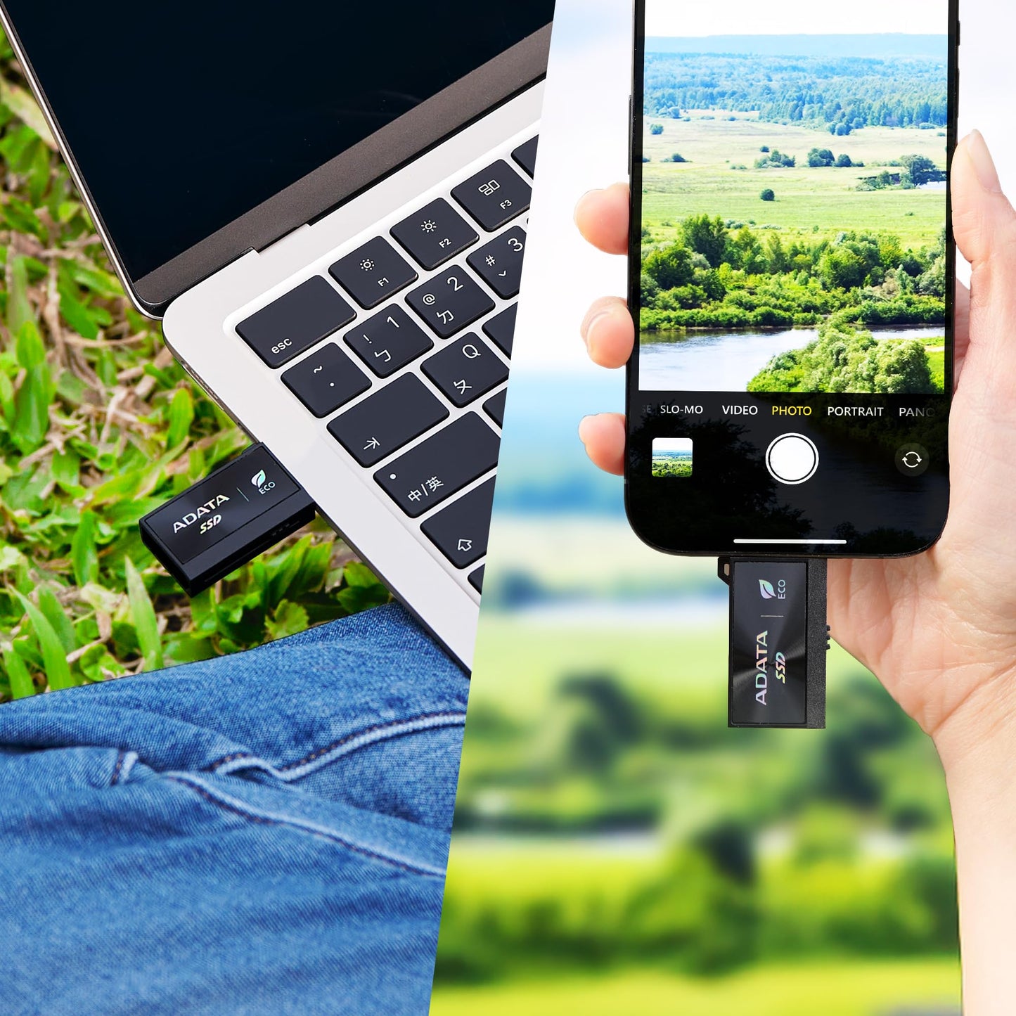ADATA SC730 External SSD - Up to 600 MB/s- USB 3.2 Gen 2 Dual USB-C and USB-A External Portable SSD, 512GB