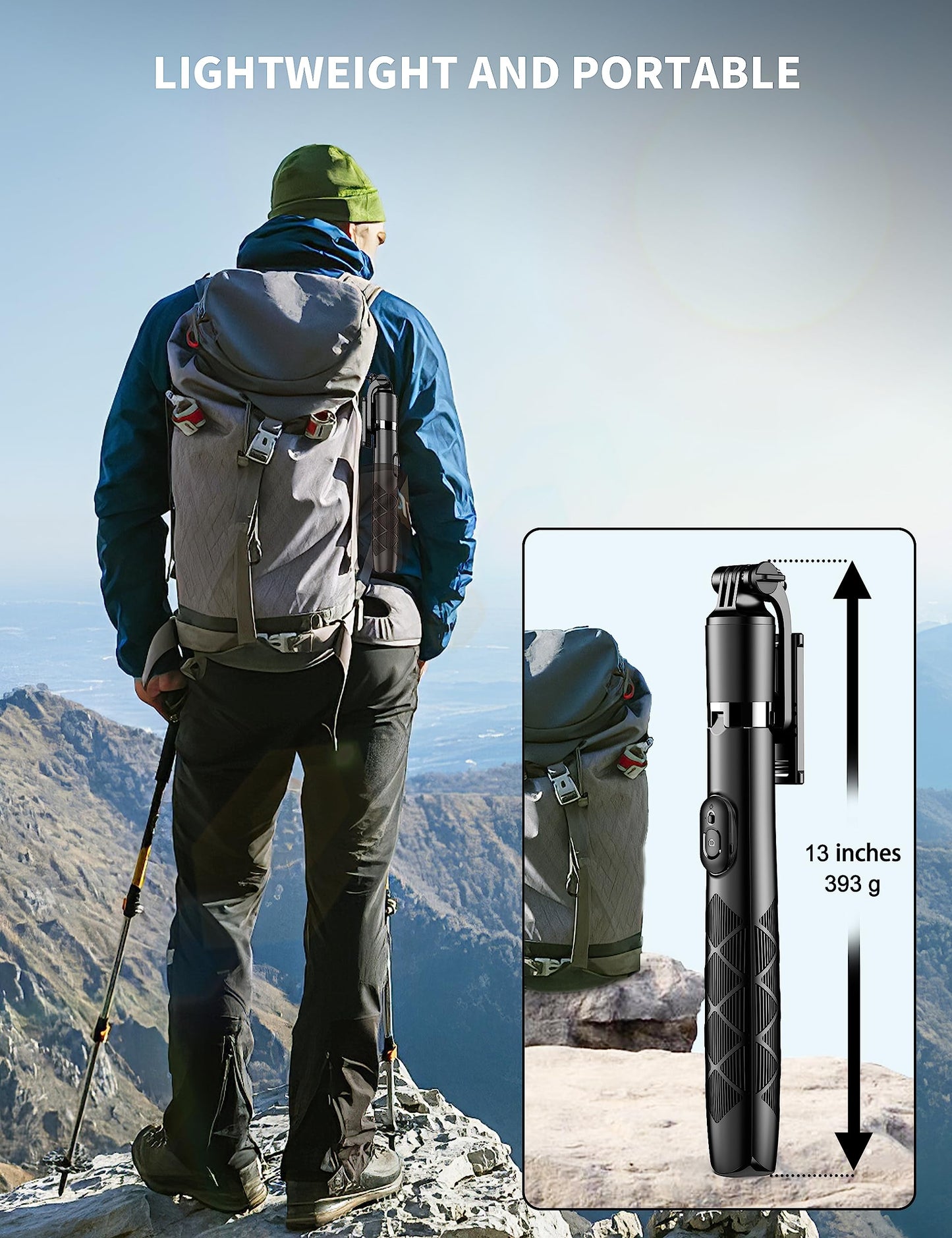 71" Phone Tripod & Selfie Stick, All in One Extendable Cell Phone Tripod with Wireless Remote, Tripods Stand for iPhone & Travel Selfie Stick 360°