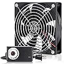 SXDOOL 120mm 110V 115V 120V AC Powered Fan with Speed Controller DC 3V to 12V, for Router Receiver DVR PlayStation Xbox Component Cooling