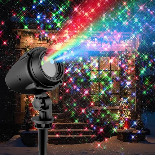 Outdoor Projector Lights, RGB Firefly Laser Lights Outdoor, IP65 Waterproof Garden Landscape Lighting for Yard House Patio Pool, Moving Galaxy Star