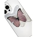 Butterfly Sticky Mobile Phone Grip, Clear Cell Phone Stand, Cell Phone Charms Accessory, Collapsible Handle Grip Holder for Kindle