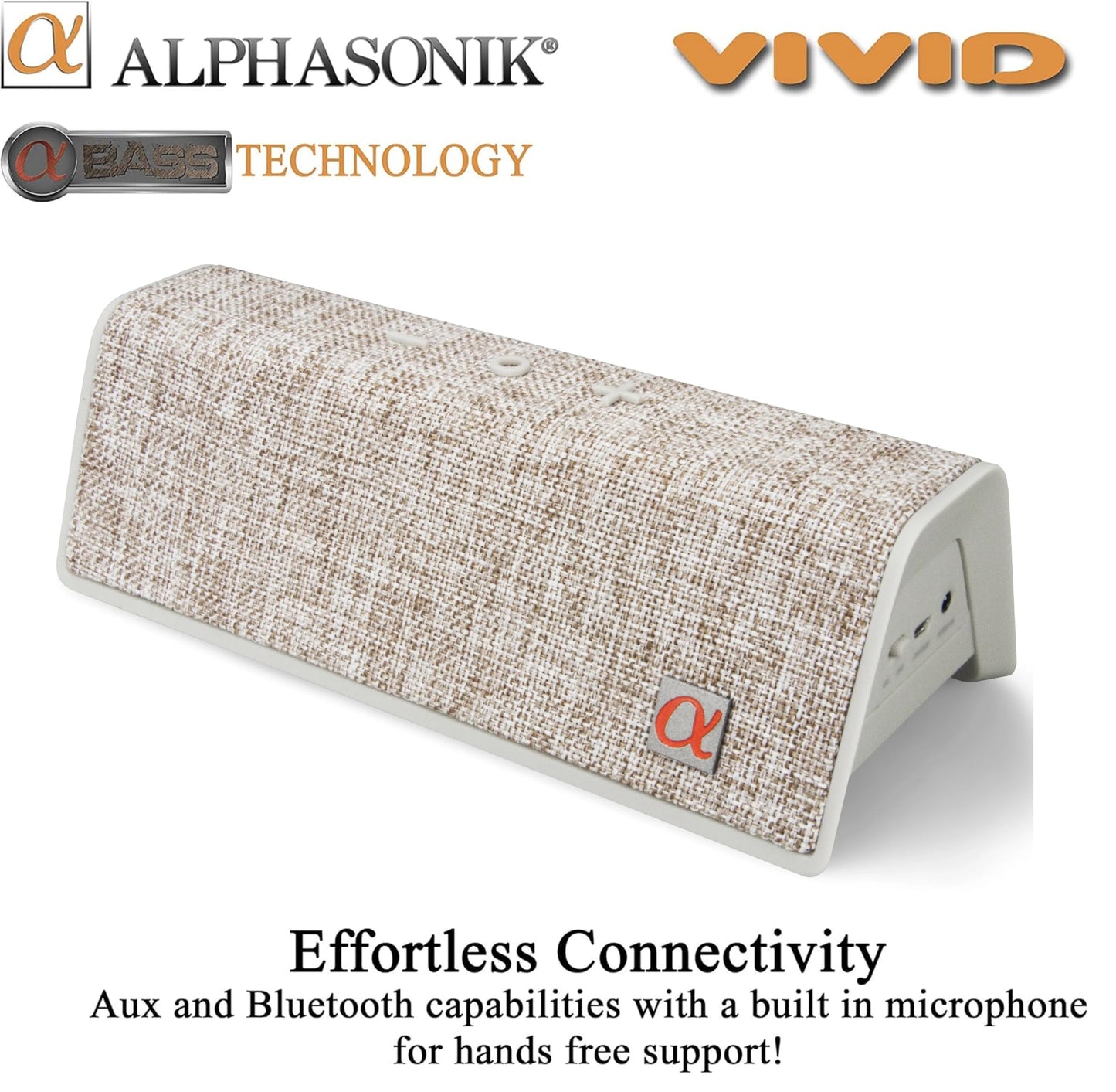 Alphasonik VIVID Home Wireless Bluetooth Portable Speaker with HD Sound and Bass, Built-in Mic, Micro USB, Auxilliary 3.5mm and Built in 2000mah long