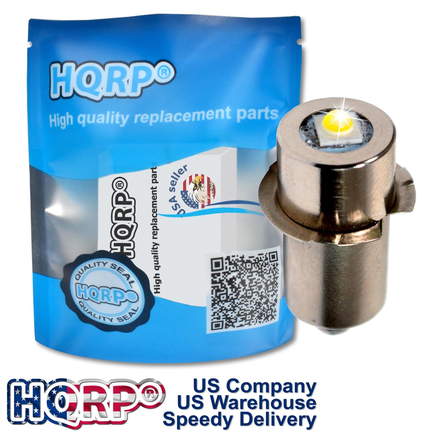 HQRP High Brightness Upgrade 3W 250LM LED Light Bulb 6-24V Compatible with Milwuakee: #49-81-0090 / #49-81-0012; M12 / M18 / M28