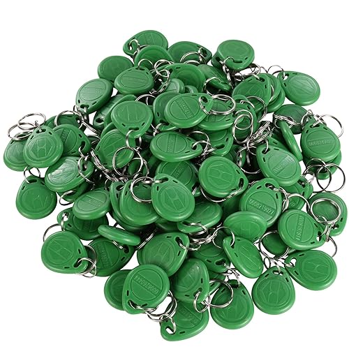 HWMATE 125khz RFID Smart EM ID Read Only Entry Access Keyfob Tag Token Keychain Card (100 Pack) (Green)