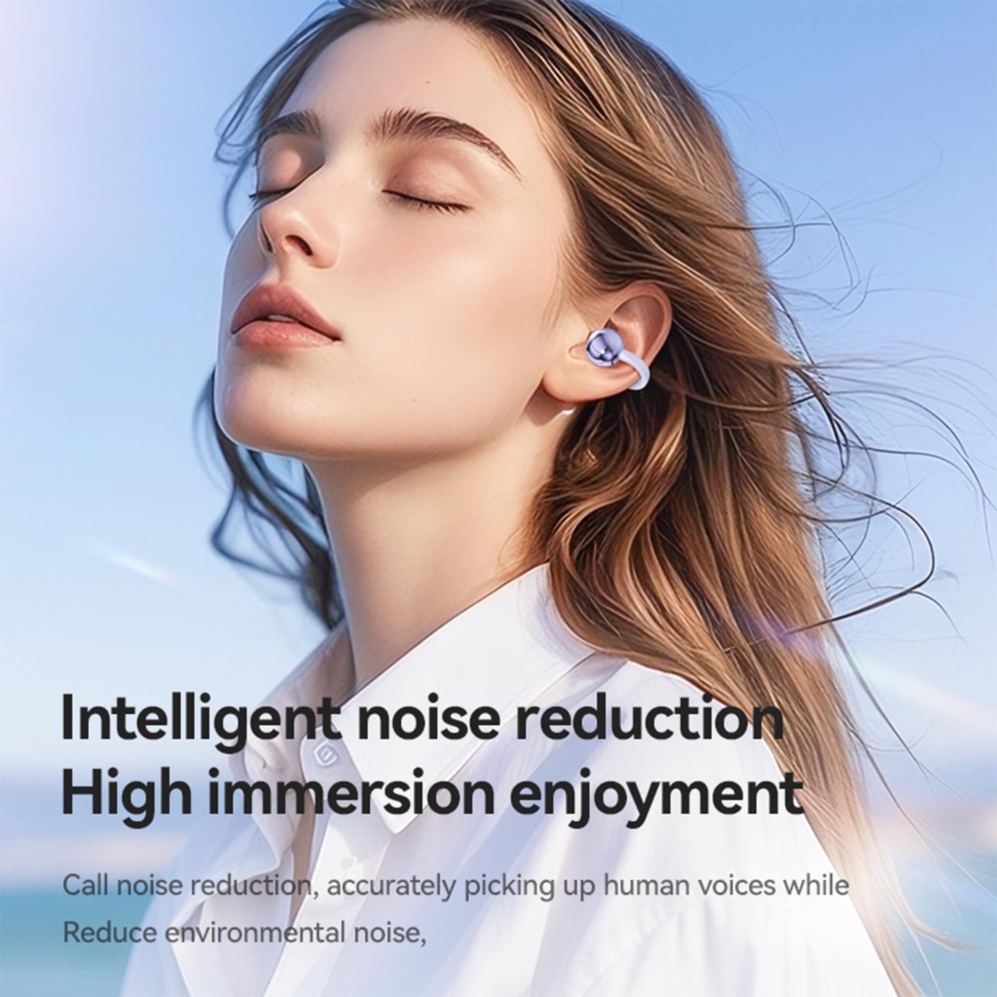 MAcnas Open Ear Clip Headphones Wireless Earbuds Bluetooth 5.4 Sports Earphones Wireless Charging Case & LED Power Display Waterproof Fitness