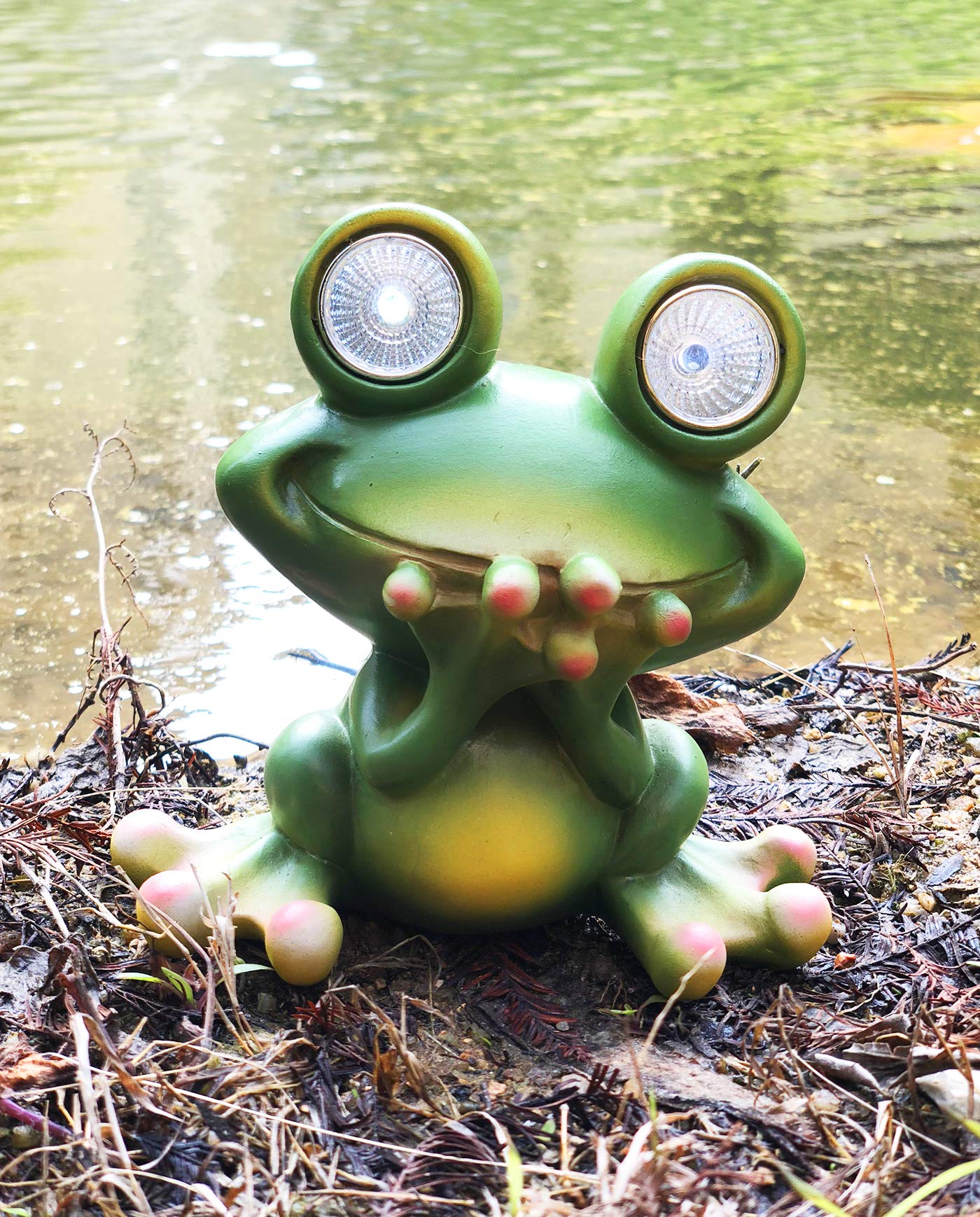 TIBLEN Solar Powered Frog Outdoor LED Garden Light Decor (Speak - NO)