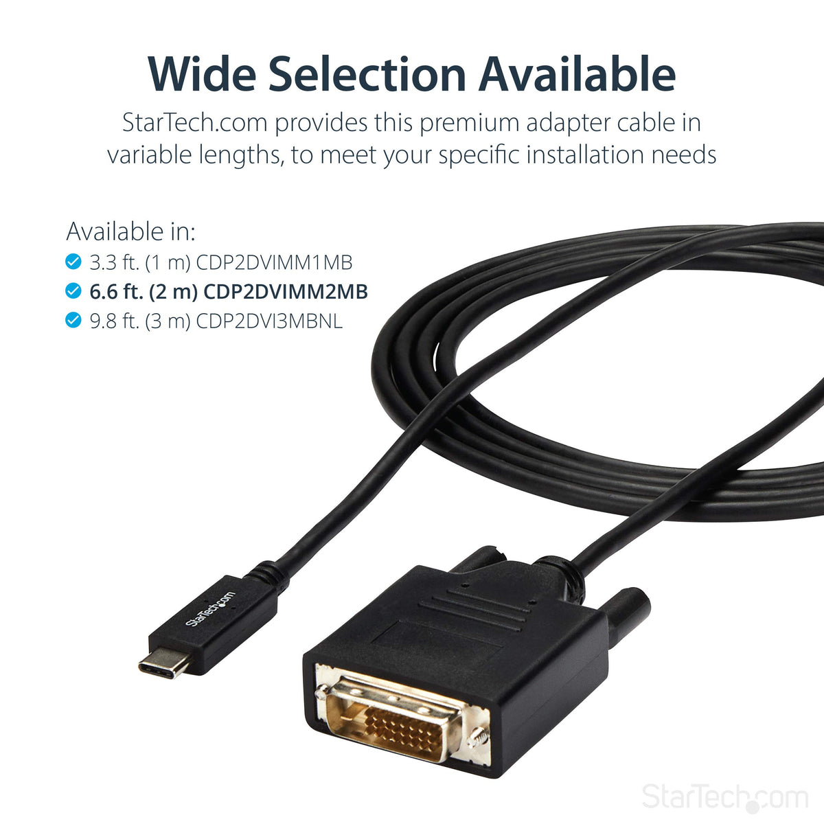 StarTech 6ft USB-C to DVI-D Cable, 1920 x 1200, 1080p (CDP2DVIMM2MB)