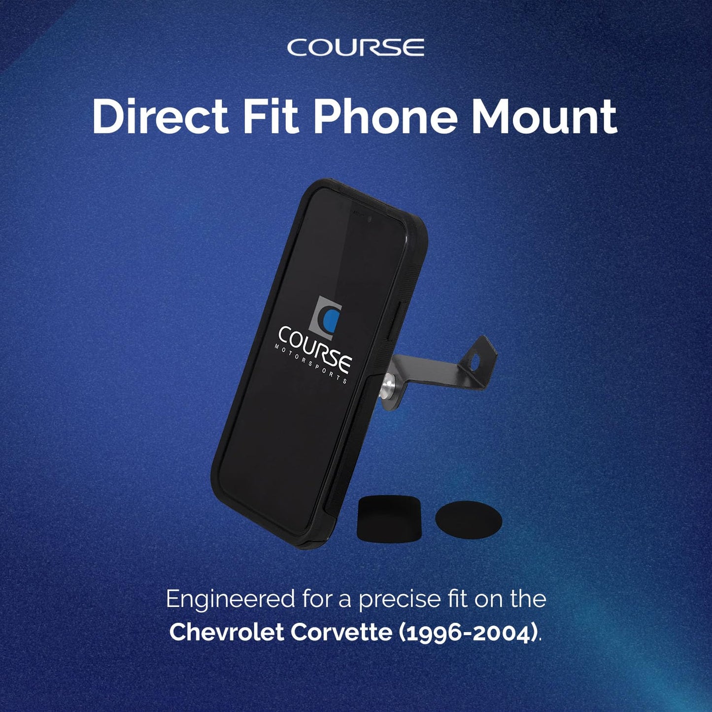 Course Motorsports Direct Fit Phone Mount | Custom Dash Mount | Tailored Fit in-Dash Phone Mount | Compatible with Chevrolet Corvette (1996-2004)