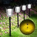 WTGEGF Solar Pathway Lights Outdoor Waterproof, 4 Pack 200 Lumens Super Bright Solar Garden Lights with 2 Lighting Modes, Auto On/Off Outdoor Solar