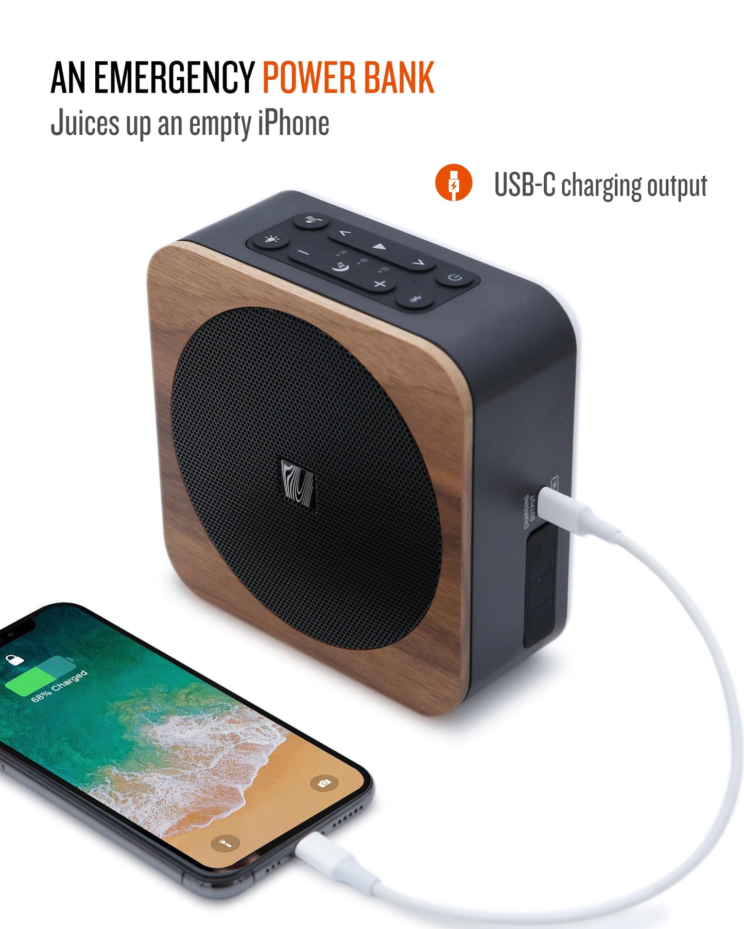 Soundfreaq Sound Spot II SFQ-18: Portable Bluetooth Speaker with Powerful Bass, Nature Sounds, Ambient Light, and Speakerphone (Black)