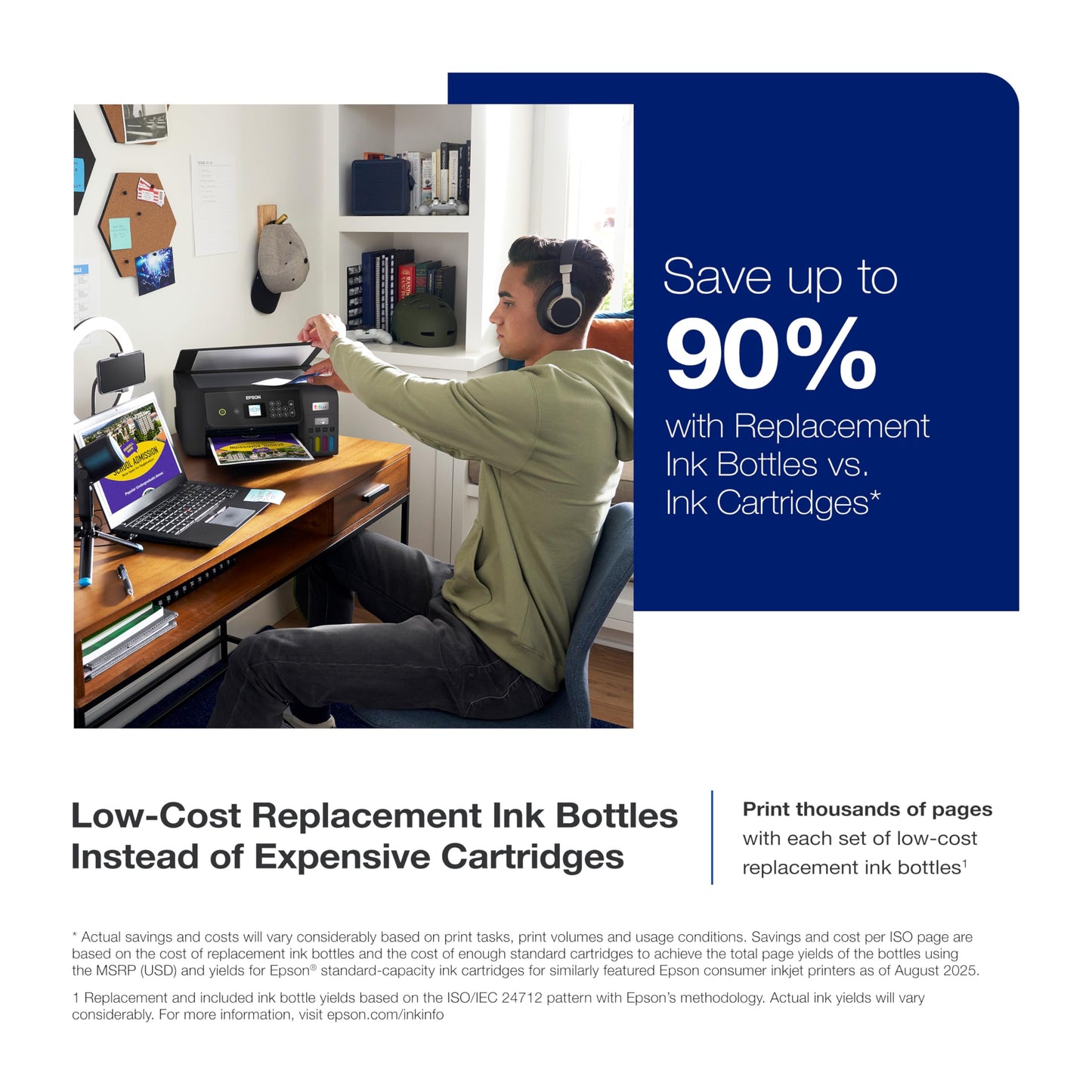 Epson EcoTank ET-2800 Wireless Color All-in-One Cartridge-Free Ink Supertank Printer with Scan and Copy for Home Use, Black