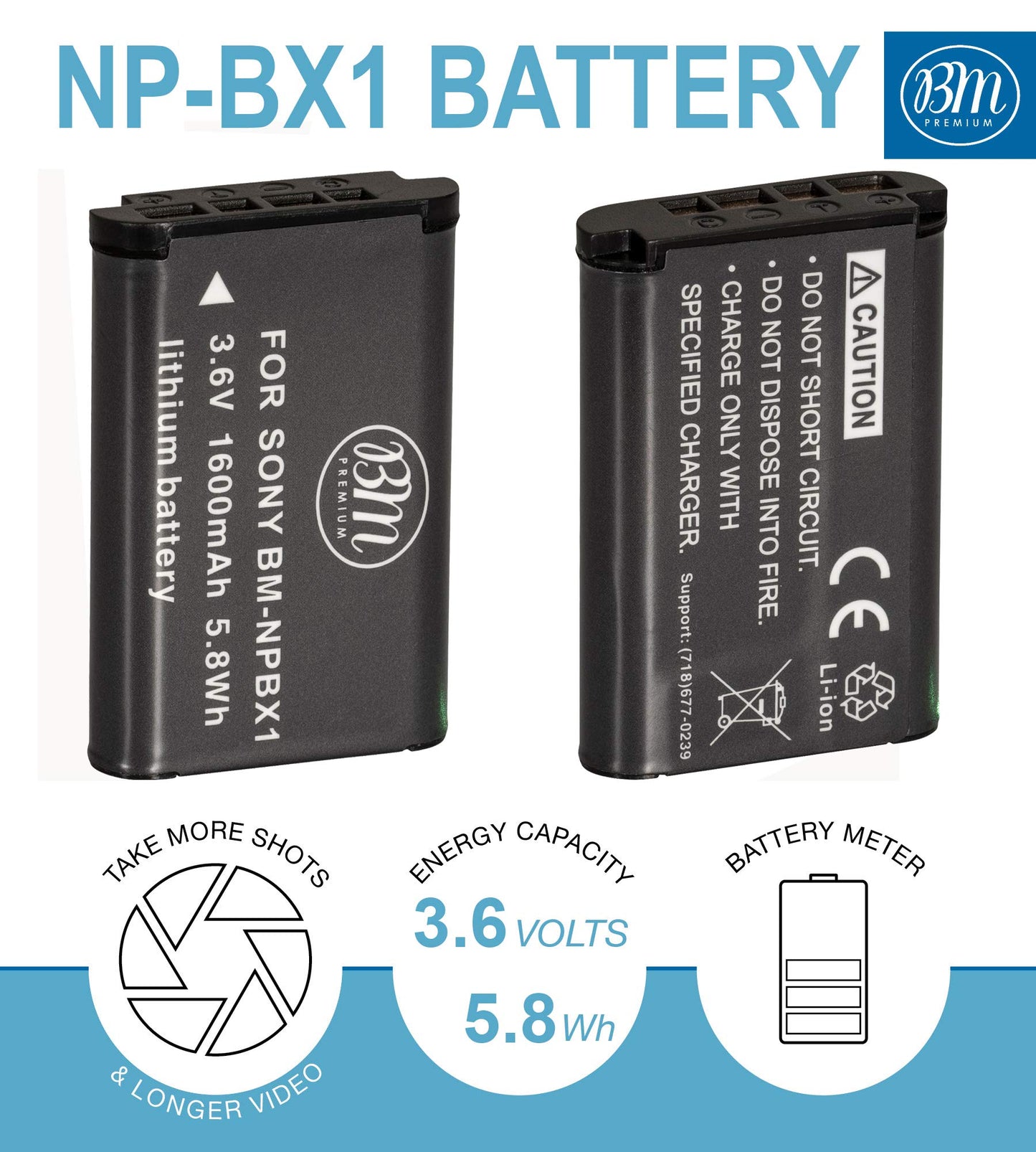 BM 2 NP-BX1 NP-BX1/M8 Batteries for Sony CyberShot ZV-1 II, DSC-RX100, RX100 II, RX100 III, RX100 IV, RX100 V, DSC-RX100 VI, RX100 VII, DSC-RX1R, RX1R