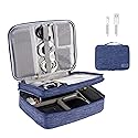 OrgaWise Electronic Accessories Bag Travel Cable Organizer Three-Layer for iPad Mini, Kindle, Hard Drives, Cables, Chargers (Three-Layer-Navy)