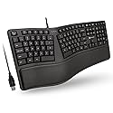 X9 Wired Ergonomic Keyboard with Cushioned Wrist Rest - Type Comfortably Longer - USB Wired Split Keyboard for Laptop, PC & Chrome Computer with 110