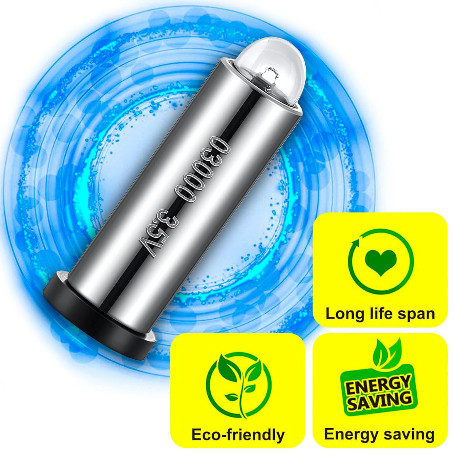 HQRP 2-Pack Lamp Bulb Compatible with Welch Allyn WA-03000 WA03000 03000 WA3000 3000 WA-03000-U WA03000-U WA-03000U WA3000-U 03000-U 3000U 03000-U