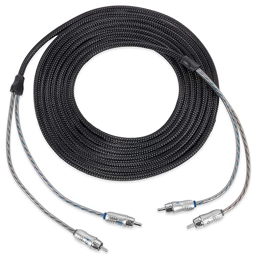 NVX® XIX27 22.97 ft (7 Meter) Oxygen Free Copper 2-Channel Double Twisted Pair X-Series Car Audio RCA Audio Interconnect Cable with Shielded Noise