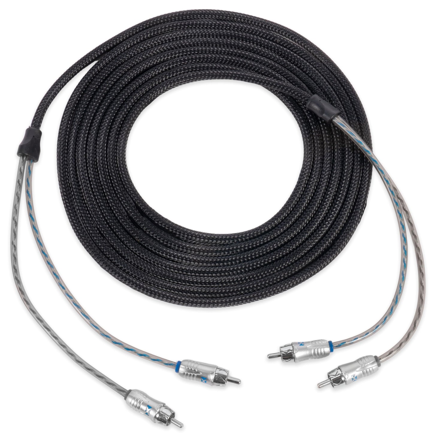 NVX® XIX27 22.97 ft (7 Meter) Oxygen Free Copper 2-Channel Double Twisted Pair X-Series Car Audio RCA Audio Interconnect Cable with Shielded Noise