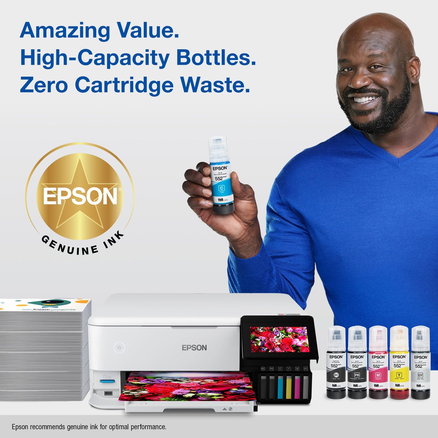 Epson 552 EcoTank Ink Ultra-high Capacity Bottle Magenta (T552320-S) Works with ET-8500, 8550