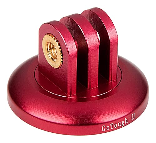 Fotodiox GoTough Red Tripod Adapter Version 2 - Metal 1/4”-20 Tripod Adapter Compatible with GoPro HERO3, HERO3+, HERO4, HERO5, HERO6, HERO7 2-Prong