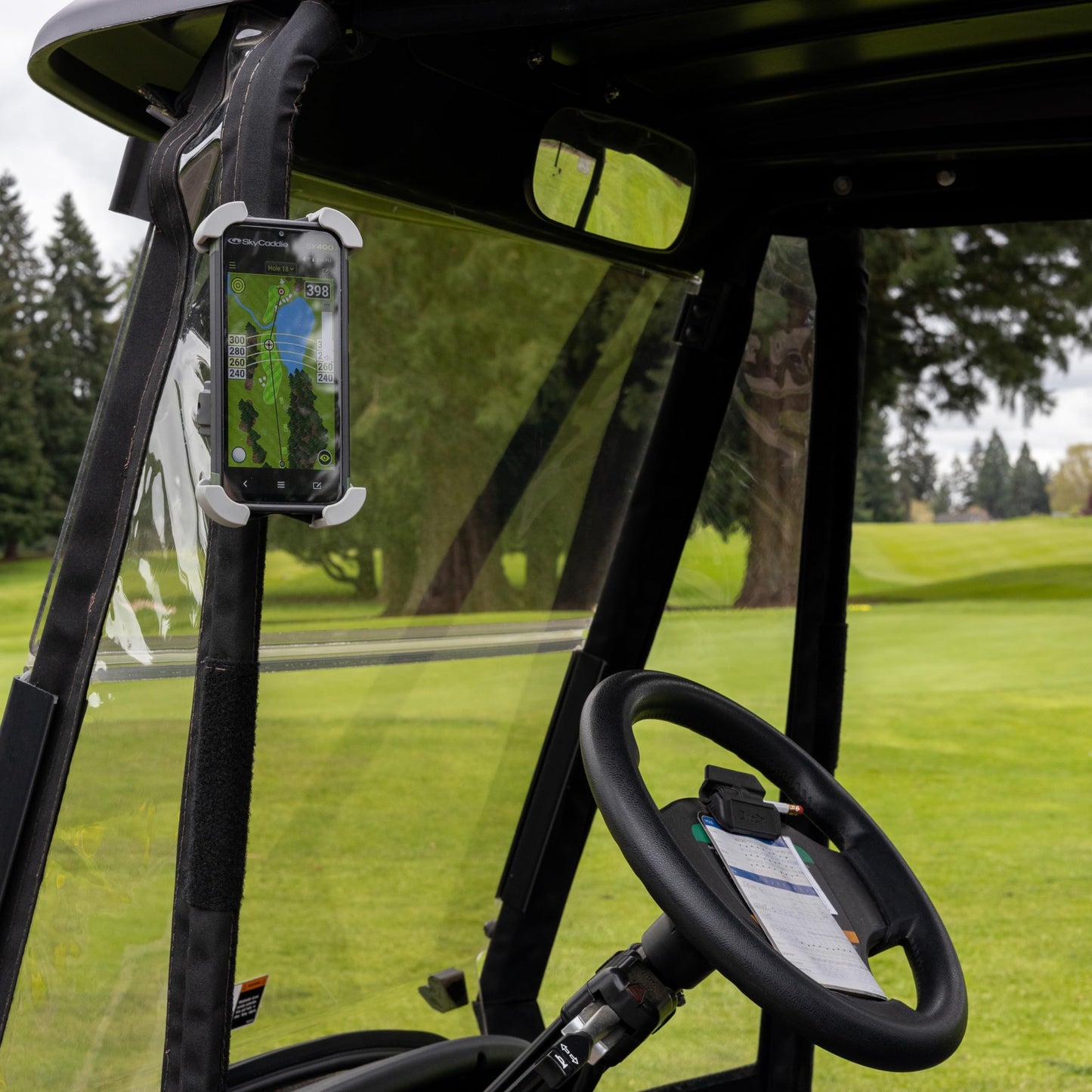 ProActive Sports Universal Phone Mount with 360 Rotation for Golf Push Carts, Golf Riding Carts, Bicycle, Stroller, Scooter, Handlebar - Fits iPhone