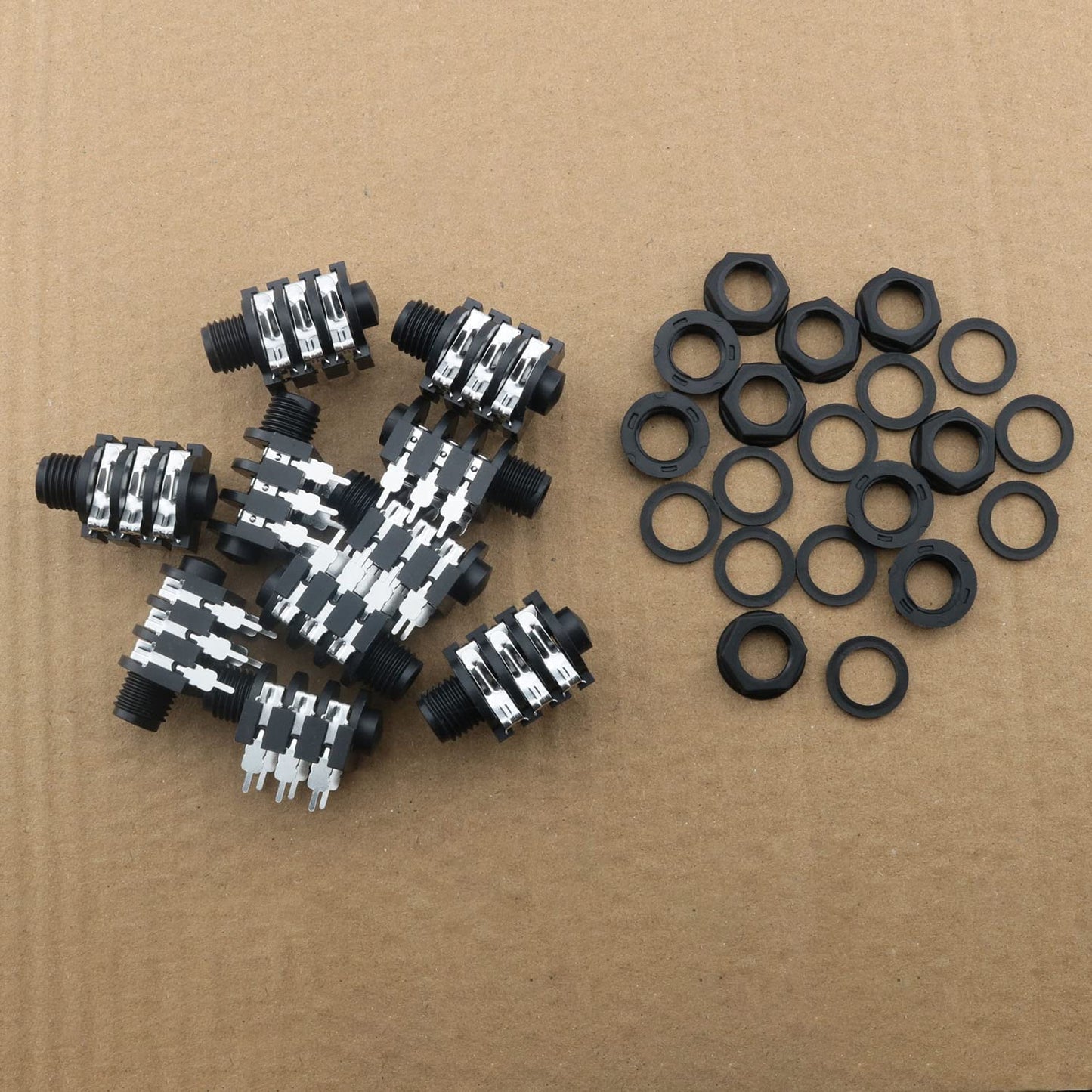 6-Pin Female Headphone Socket ZCZQC 10PCS PCB Panel Mount 6 Pin 1/4inch 6.35mm Female Socket Stereo Headphone Jacks Connectors