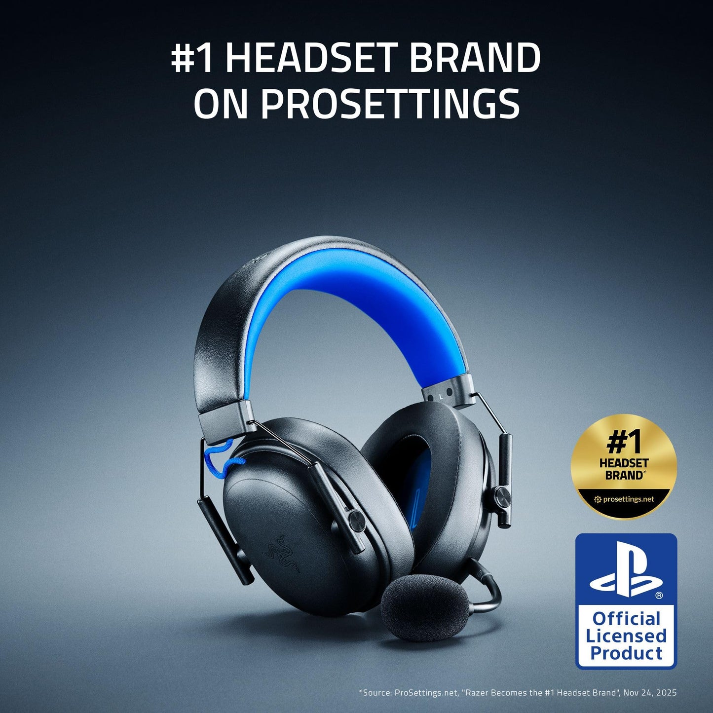 Razer BlackShark V3 X HyperSpeed Wireless Gaming Headset for PS5: 50mm Drivers - Cardioid Mic - 2.4 GHz, Bluetooth - Works with PC, Mac, Nintendo