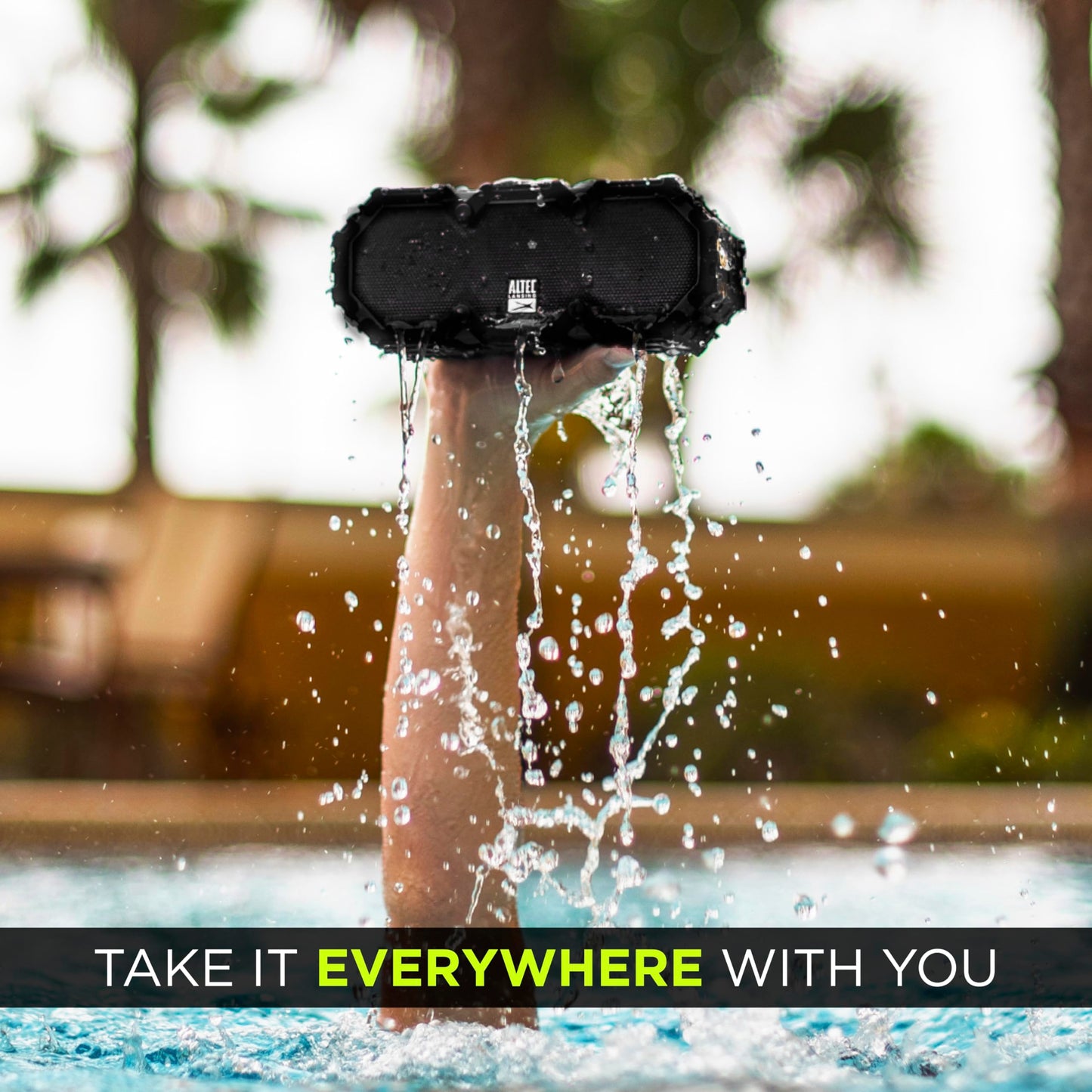 Altec Lansing Mini LifeJacket 2 - IP67 Waterproof Floating Bluetooth Speaker For Pool And Travel, Shockproof and Snowproof Portable Speaker