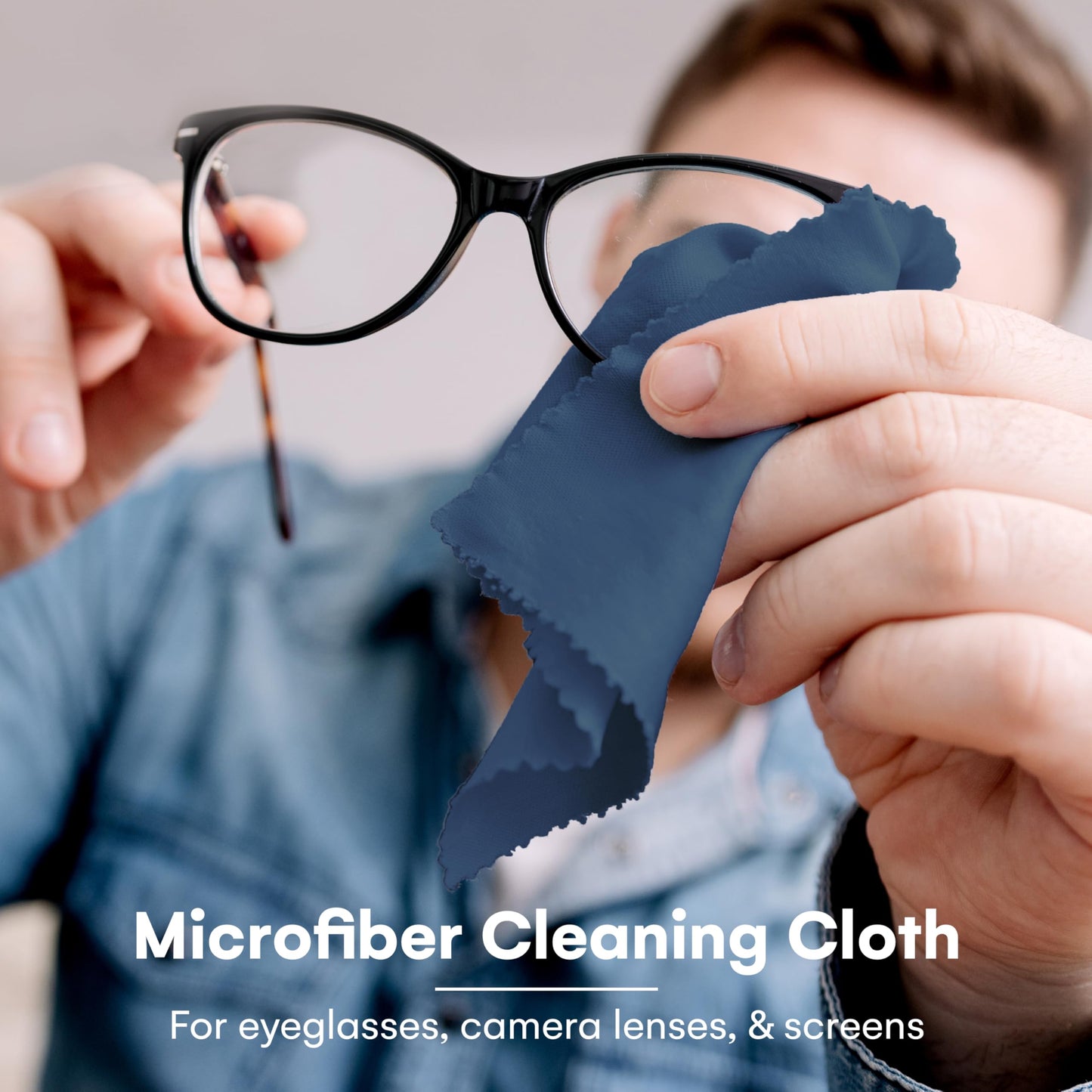 Care Touch Microfiber Cleaning Cloths, 6 Pack - Cleans Glasses, Lenses, Phones, Screens, Other Delicate Surfaces - Large Lint Free Microfiber Cloths