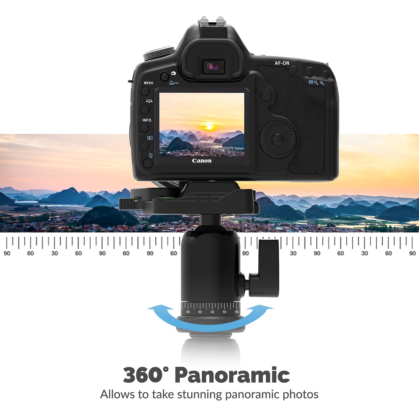 Sabrent 56 Inch Aluminum Tripod with 360 Degree Full Motion Camera Mount, Compact Version (TP-ALB6)